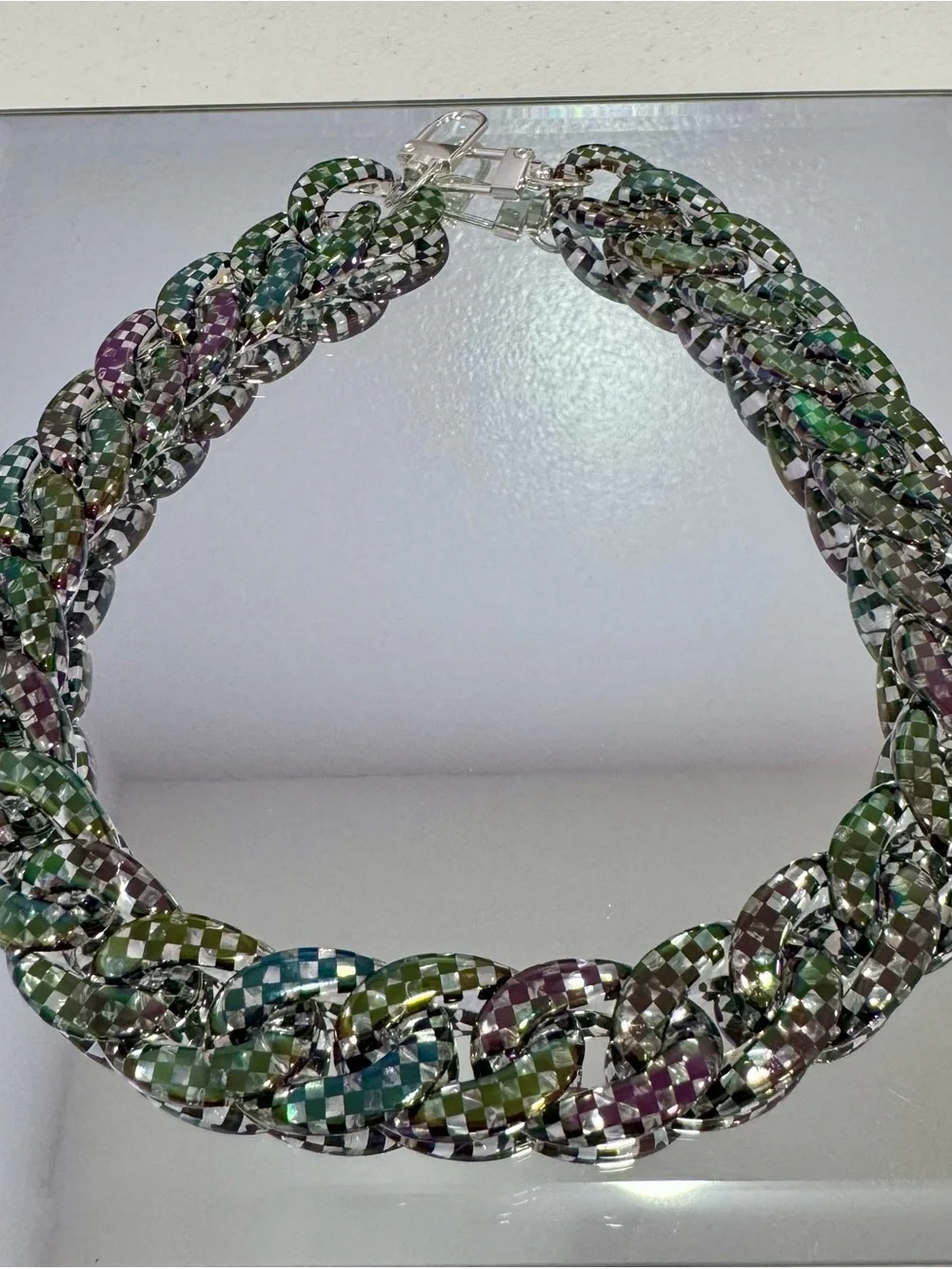 New Multicolor Checkered Bag Chain 18 inches